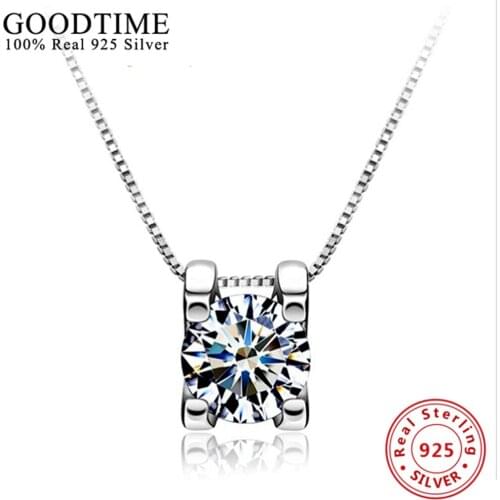 Collares Fashion Genuine 925 Sterling Silver Necklace For Women Real 925 Silver Fashion Jewelry Female Pendant Necklace Gift
