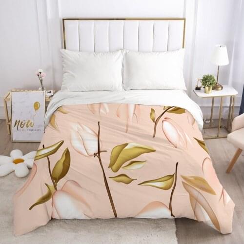 1PCS 3D Duvet Cover with Zipper Comforter/Quilt/Blanket Cover 210x210 260x220 3D Nordic Pink Bedding Customize any size design