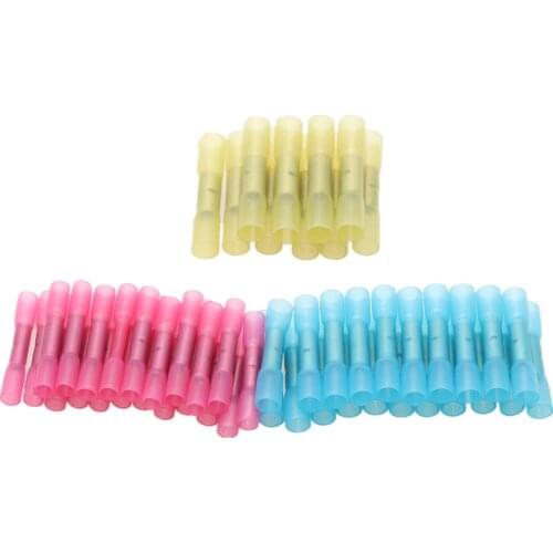 Waterproof Butt Connectors Heat Shrink Tube Crimp Terminals BHT Colours Select 12-10 16-14 22-16AWG