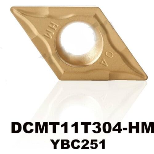 10pcs Original Insert DCMT11T304-HM YBC251 DCMT 11T304 Lathe Cutter Turning Tool Carbide Inserts CNC Lathe Tools Toolholder
