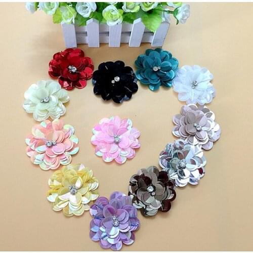 10Pcs Multicolor large manual nail 3D bead flower patch clothing bags shoes DIY accessories decorative flowers applique A1338