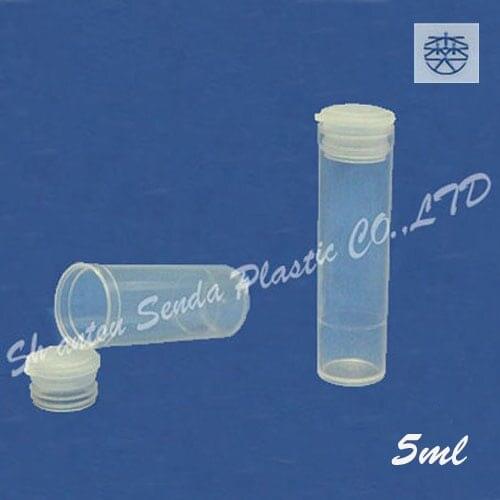 100PCS/LOT FREE SHIPPING 5ML Small plastic bottle 5ml, Polypropylene Pharmacy Vials (Pill Containers) with snap cap