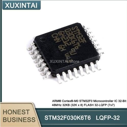 20Pcs/Lot STM32F030K6T6 ARM® Cortex®-M0 STM32F0 Microcontroller IC 32-Bit 48MHz 32KB (32K x 8) FLASH LQFP-32 (7x7)