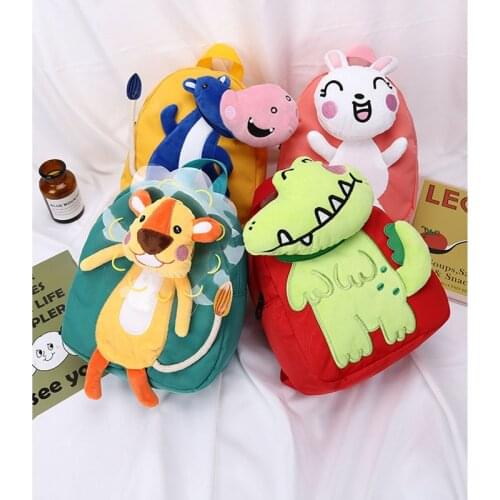 2020 new animal childrens schoolbag 1-5 years old cartoon cute baby anti loss rope kindergarten schoolbag