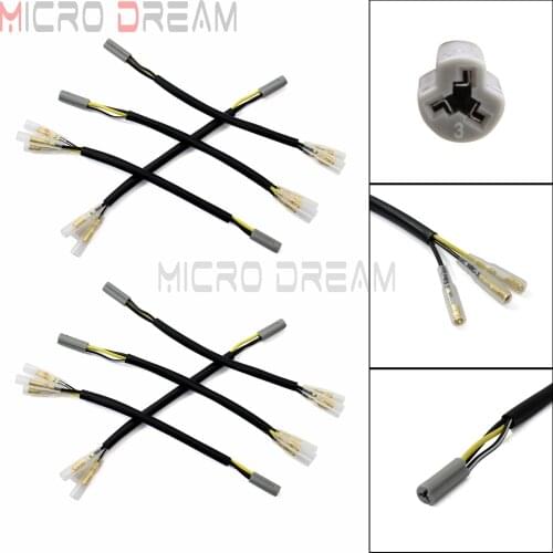 8PCS 3-pin Turn Signals Wire Plug Adapters Connectors for Yamaha Suzuki YZF R6 R1 R6S FZ6 FZS6 FZ1 FZS10 TMAX 500 GSXR DRZ SV650