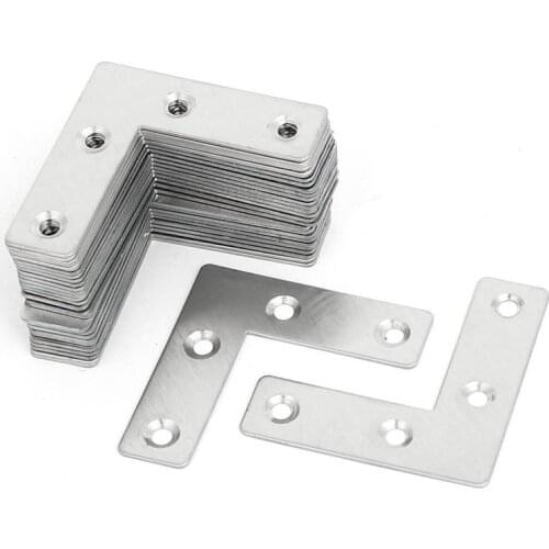 50mmx50mmx1mm L Shaped Flat Fixing Mending Repair Plates Brackets 30pcs
