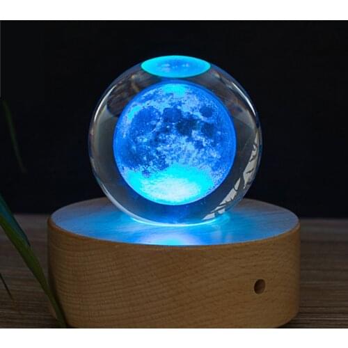 80mm Clear Moon Glass Crystal Ball Photography Props Kids Educational Toy