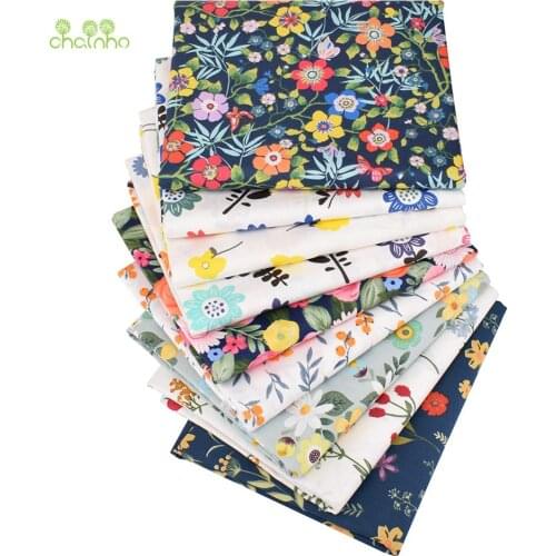 9 Newest Flower Series,Printed Twill Cotton Fabric, For DIY Sewing Quilting Baby & Childrens Bed Clothes Shirts Skirts Material