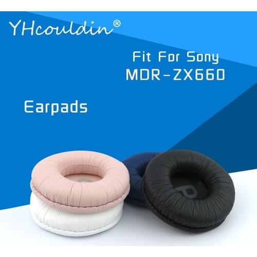 Earpads For Sony MDR-ZX660 MDR ZX660 Headphone Accessaries Replacement Ear Cushions Wrinkled Leather Material