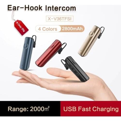 KSUN Wireless Earhook Mini Walkie Talkie Intercome Bluetooth Restaurant Hotel PMR Ear Hook Bluetooth Headset Two Way Radio
