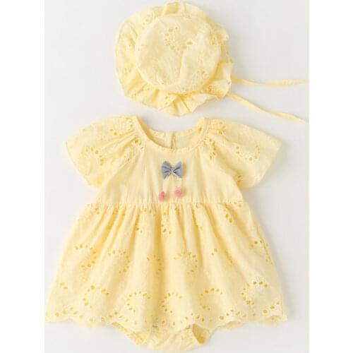 Toddler Baby Bodysuit Romper for Newborns Embroidery Solid Childrens Clothing Girls Jumpsuit Summer Cotton Baby Girl Clothes
