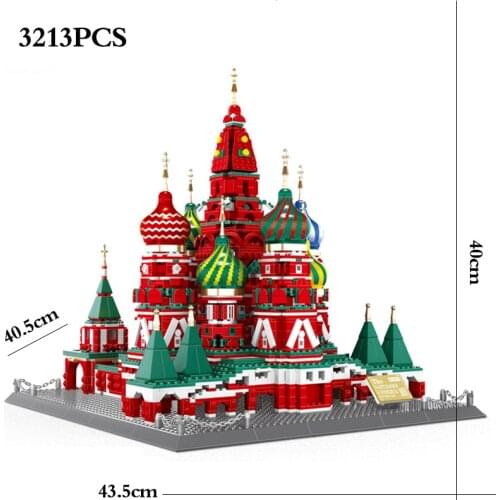 Compatible with small particles Building Blocks Architecture Bricks Toy Saint Basils Cathedral Taj Mahal Children City Gifts
