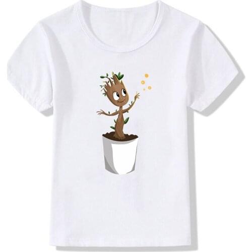 MARVEL I Am Groot T-Shirt Kids Guardians of The Galaxy Cute Ptint T Shirt Boys Girls Short-sleeved Children Clothes Tops Tees