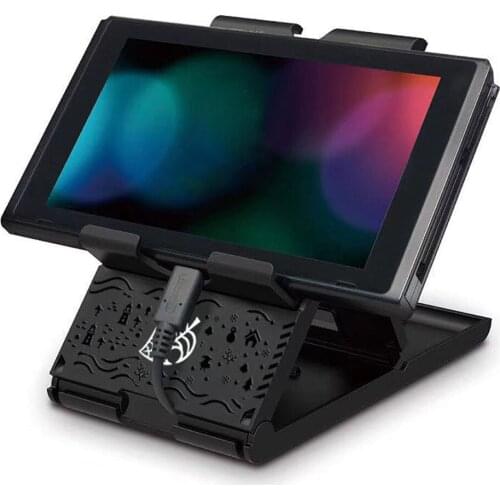 Game Console Holder Adjustable Bracket Stand Kickstand with Game Cards Slot for Nintend Switch NS Controller for Animal Crossing