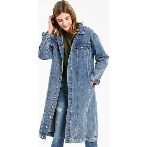 IYeiheo Women's Denim Trench Coats