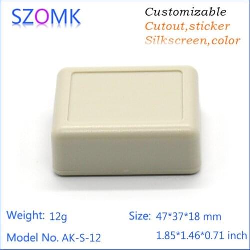 10 pcs, 47*37*18mm abs swith housing for pcb board diy plastic box electronic project case szomk plastic enclosure junction box