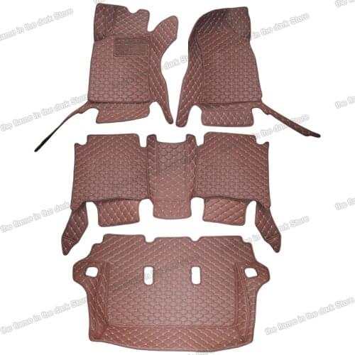 Lsrtw2017 leather car floor mats for toyota fortuner sw4 Hilux fortuner 2016 2017 2018 2019 2020 2021 7 seats accessories cover