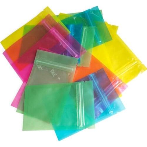 Small Zipper Plastic Bags Reclosable Translucence Colorful Mini Jewelry Cosmetic Storage Bag Gift Pouches
