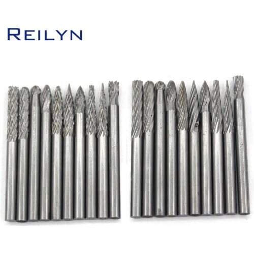 Free Shipping Tungsten steel file 20pcs 3mm x 3mm thread milling cutter rotary file grinding bits electric drill/rotary tools
