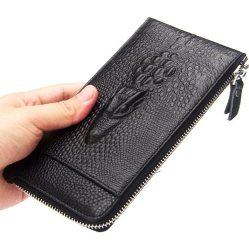 New Crocodile Man Wallets Purse Genuine Cowhide Leather Alligator Wallets Male Purses Business Clutch Wallet Man Coin Purse