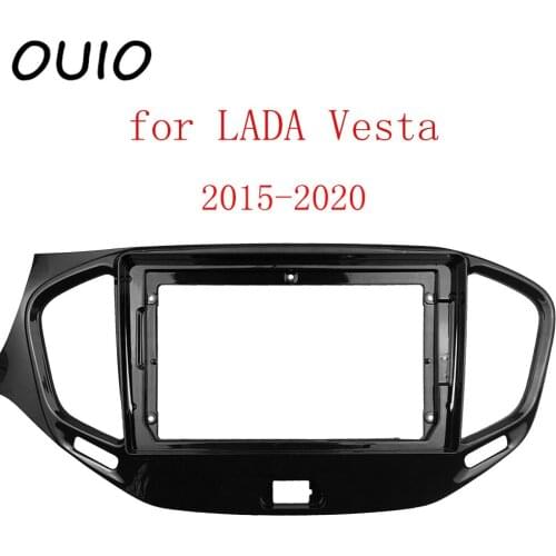 OUIO 9 inch car dashboard Double Din DVD frame decoration kit dashboard panel suitable for LADA Vesta 2015-2020 frame
