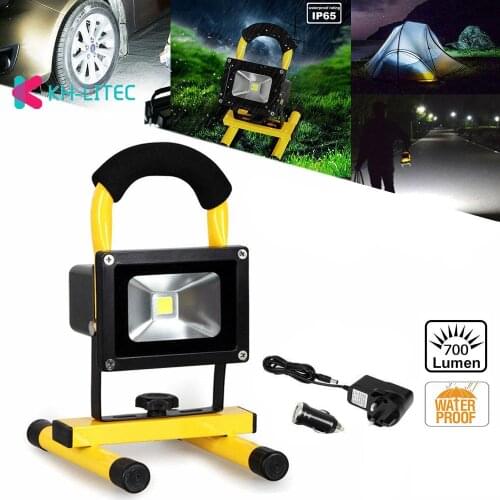 KHLITEC 10W Rechargeable LED Portable Work Flood Light IP65 Waterproof Security Emergency Lights for Outdoor Camping Fashing