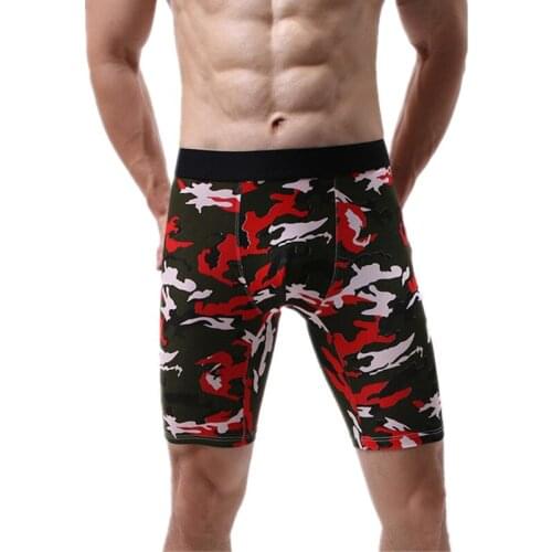 Sexy Men Underwear Boxer Shorts Cotton Camouflage Panties Breathable U Convex Pouch Underpants Ropa Interior Hombre L-5XL