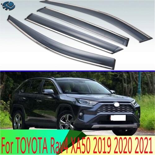 For TOYOTA Rav4 XA50 2019 2020 2021 Plastic Exterior Visor Vent Shades Window Sun Rain Guard Deflector 4pcs