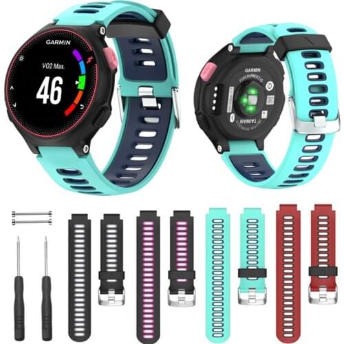 JKER 22MM Silicone Watchband Strap for Garmin Forerunner 220 230 235 620 630 735XT GPS Sports Watch Strap With Pins & Tools