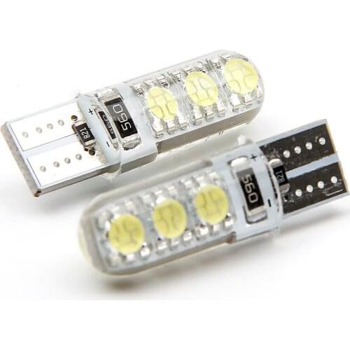 T10 High Temperature Resistant Silicone Automobile LED Bulb / Side Lamp / Trunk Lamp W5w T10 5050 6smd Led Lights for Car