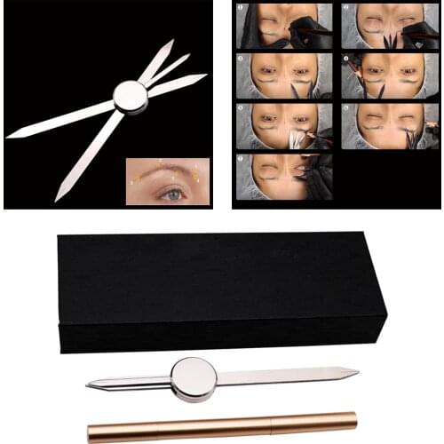 Brows Contour Stencil Microblading Kit for Symmetrical Eyebrows Accesories Tattoo Eyebrow Ruler Three-point Positioning