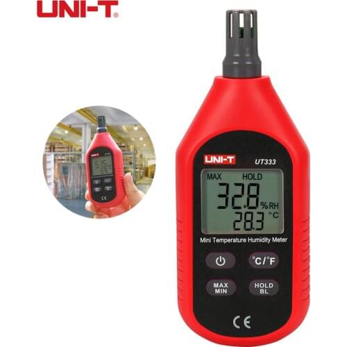 UNI-T UT333 Mini Digital Air Temperature Hygrometer Indoor and Outdoor Temperature and Humidity Tester Overload Indication LCD