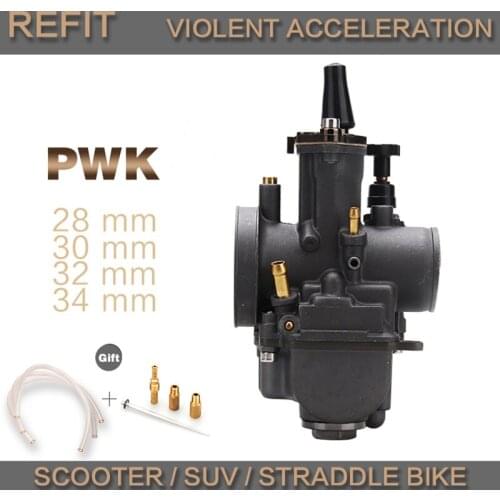 WSJ 2T 4T universal non Koso Oko motorcycle PWK carburetor 28 30 32 34mm with power injector, used for racing engine, off-road v