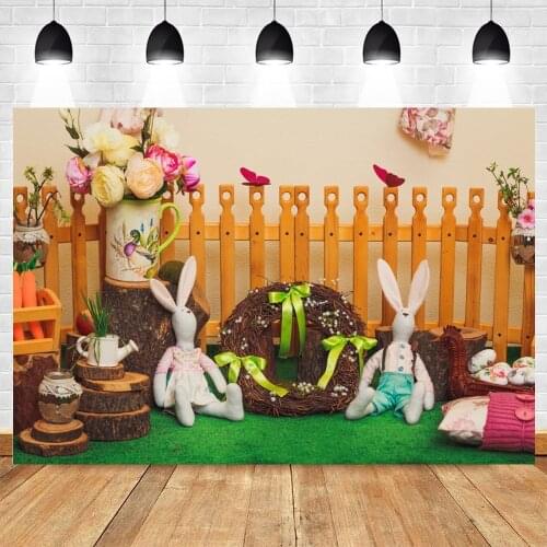 Yeele Vinyl Wood Pland Easter Rabbit Photography Backdrops Photo Backgrounds Newborn Photocall For Photo Shoot Props Photophone