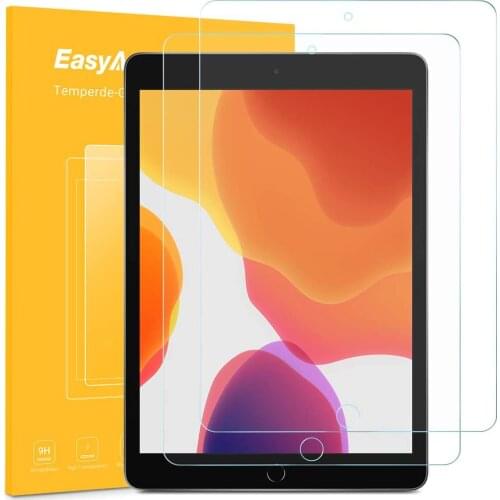 2pcs EasyAcc Premium 9H Tempered Glass Screen Protector for iPad 10.2 2019 Only 0.3mm Thin For A2200 A2198 Full Cover