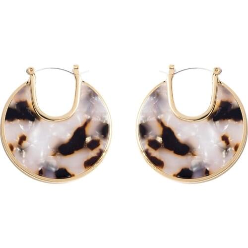 Wild&Free Vintage Golden Leopard Hoop Earrings Fashion Women Round Circle Hollow Tortoise shell Earrings 2018 Hot Sales Jewelry