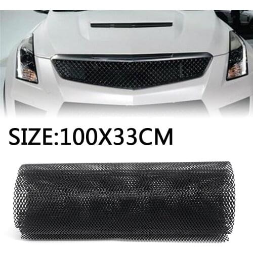 100cm*33cm Car Vehicle Black Tone Aluminum Alloy Rhombic Grille Mesh Sheet Universal Fit for Any Bumper Body Kit Fender