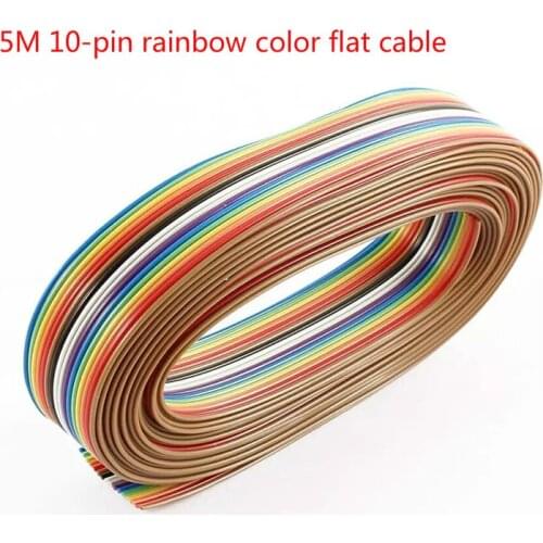 10P rehearsal line 5m car CD modified line cable rainbow flat wire support line welding cable joint wire ribbon extension cable
