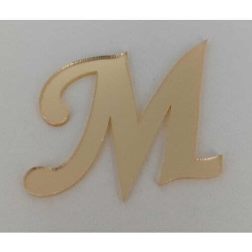 Melis LazerPleksi M Letters 1,6mm 4 cm Gold Package 25 Pcs wedding bride mariage хна henna