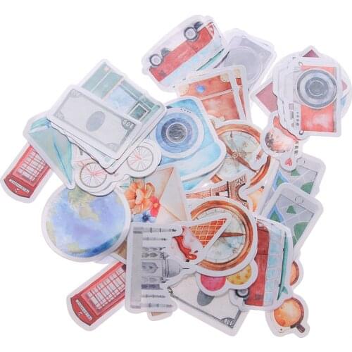 45 Pcs/Box A Persons Ttravel Paper Stickers Fashion Diary Decoration DIY Scrapbooking Accessories for Kids Gift