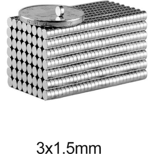 50-100 3x1.5mm round small refrigerator magnets neodymium round rare earth 3*1.5mm round magnets
