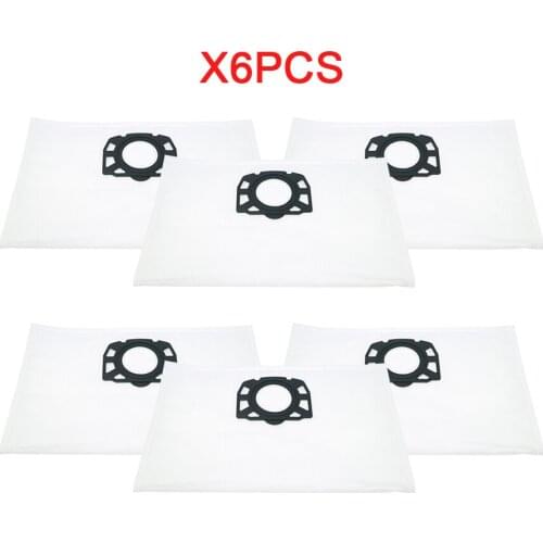 6pcs of Filter Bags Replacement Parts for Karcher MV4 MV5 MV6 WD4 WD5 WD6 for Karcher WD4000 to WD5999 part#2.863-006.0