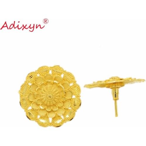 Adixyn India Gold Color Trendy Jewelry Light Weight Stud Earrings For Women/Girls Party/Birthday Gifts N022011