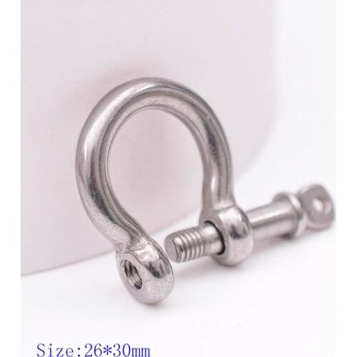 5pc 20x30mm Solid 304 Stainless Steel Shackle Joint Connect Key Chain Hook For Paracord Bracelet