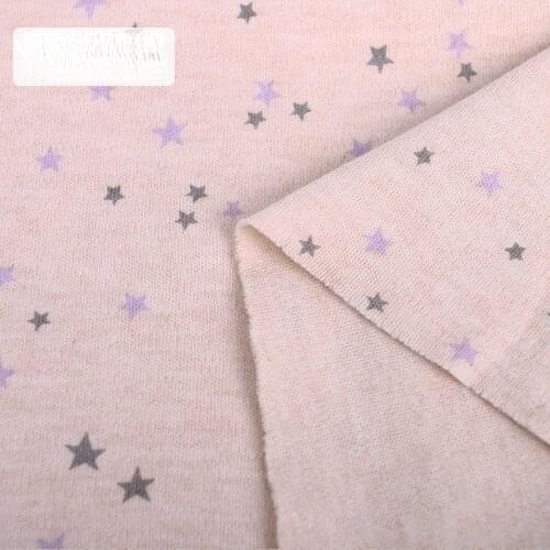 Childrens Cotton Knitted Fabric Star Polka Dot Printed Jersey Fabric For Baby Romper Crawling Clothes TJ4303