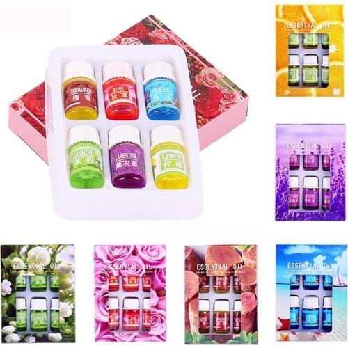6Pcs 3ml Natural Essential Oil Rose/Lavender/Ocean Fragrance Essential Oil for Aroma Diffuser Home Decor