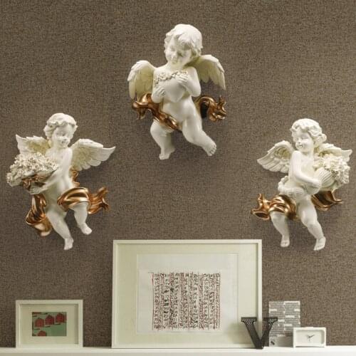EUROPE RESIN CUTE CUPID LOVE ANGEL WALL STICKER DECORATION HOME LIVINGROOM 3D WALL BACKGROUND MURAL CRAFTS ORNAMENT ACCESSORIES