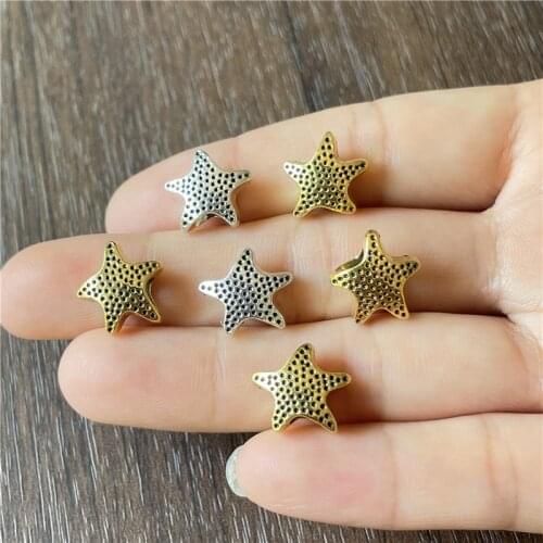 15pcs Ocean Starfish Big Hole Beads for Jewelry Making DIY Handmade Bracelet Necklace Accessories Material Connectors