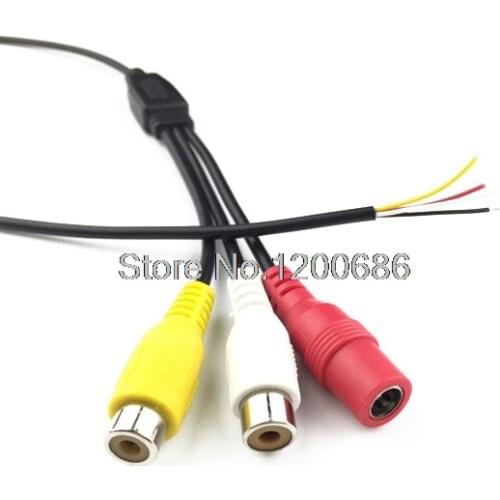 0.6M AV Video Power Audio CCTV Security Camera Cable DC Power cable includes 2 RCA female wire harness