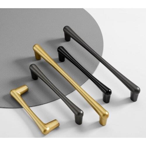 KK&FING European Simple Aluminum Alloy Sand Gold Kitchen Cabinet Handles Drawer Knobs Wardrobe Door Pulls Furniture Hardware
